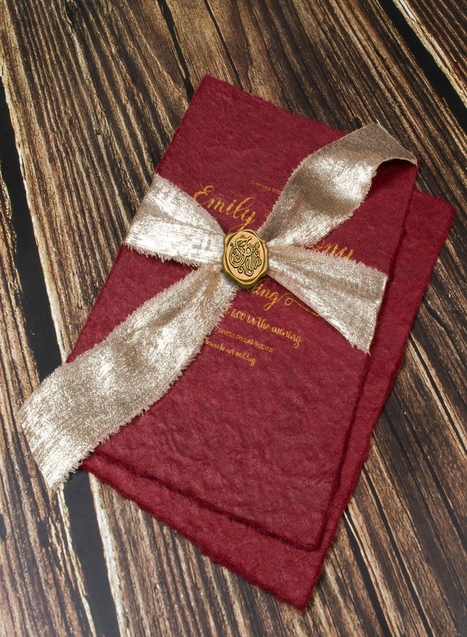 Mlurcu Tan Chiffon Gold Silk Ribbon - 1.5 Inch x 21 Yds, Handmade Fringe Frayed Ribbon for Flower Bouquet, Gift Wrapping, DIY Crafts, Wedding, Bridal Shower - Image 4